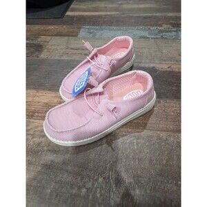 Hey Dude Wendy Sox Stretch Rosette Pink Women's Loafer Shoes NEW Sz 7